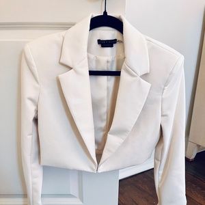 Alice and Olivia White Vegan Leather Jacket - Size 2
